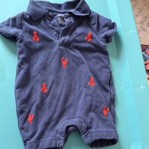 Baby gap Navy Blue Baby Romper with Red Lobster 0-3 months